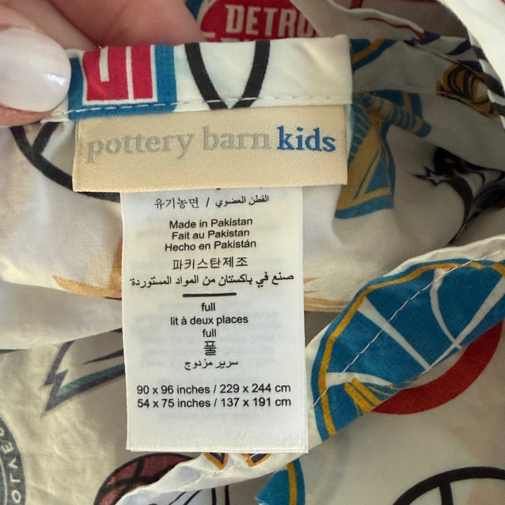 Pottery Barn Kids Organic NBA Full Sheets - Picture 3 of 7